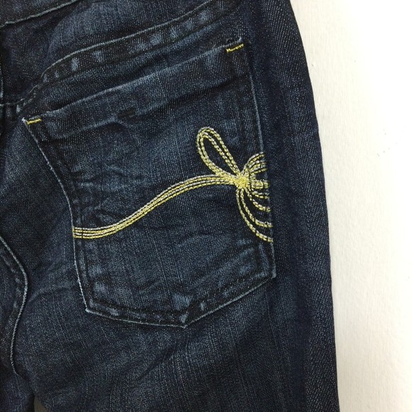 Fortune Womens Beijing Belle Boot Cut Dark Wash Stretch Blue Denim Jeans Size 27 - Picture 8 of 13